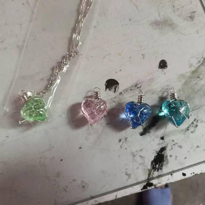 Love Heart Crystal Stone Pendant