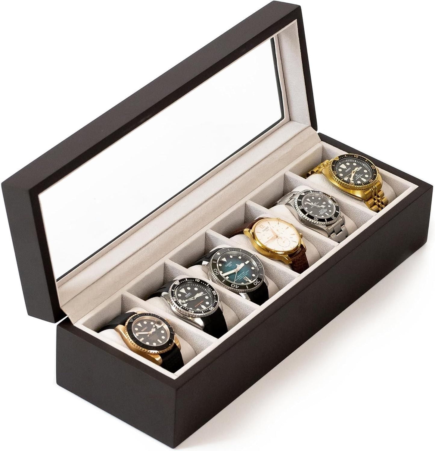 Wooden Watch Box with Glass Display