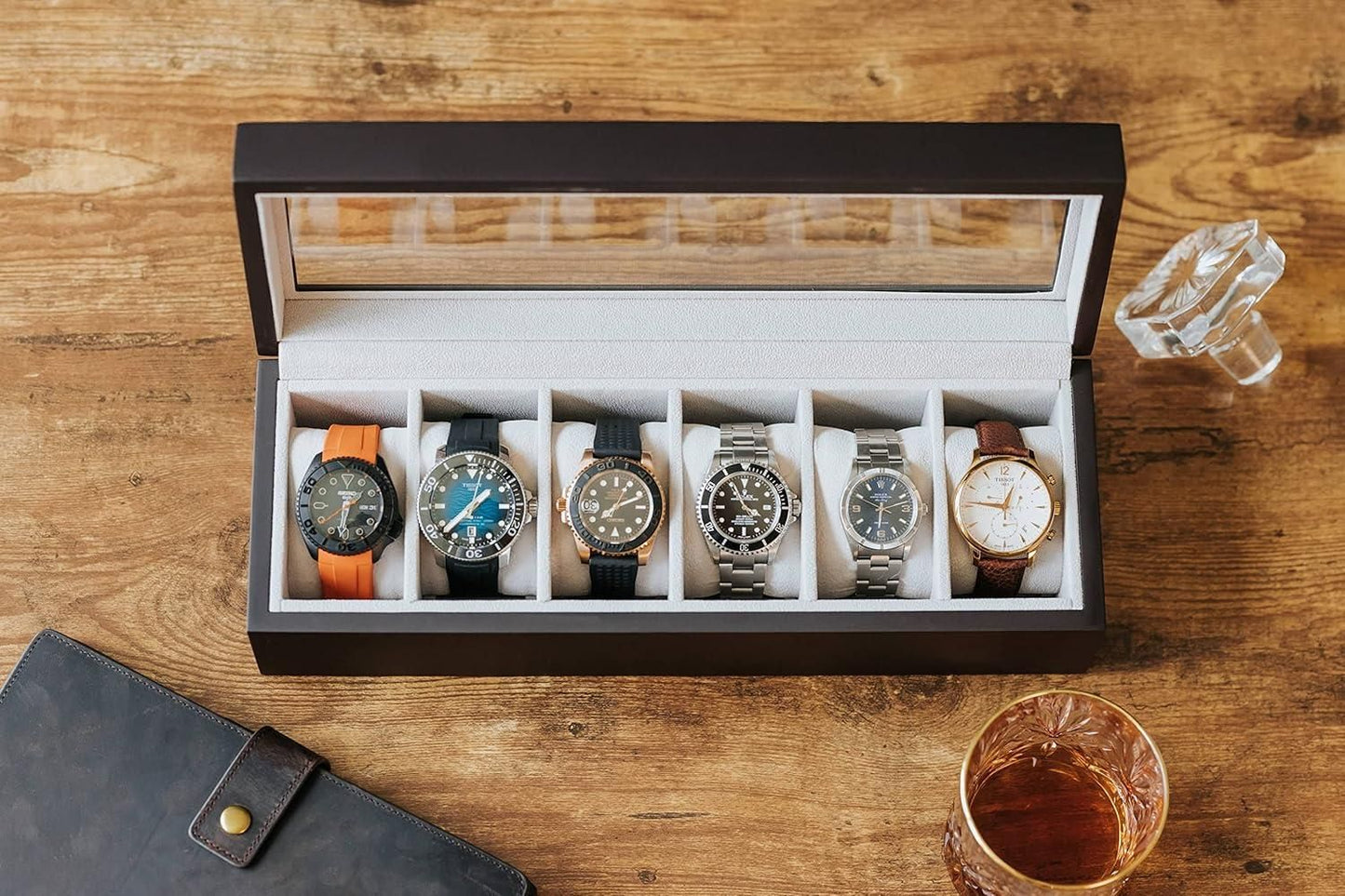 Wooden Watch Box with Glass Display